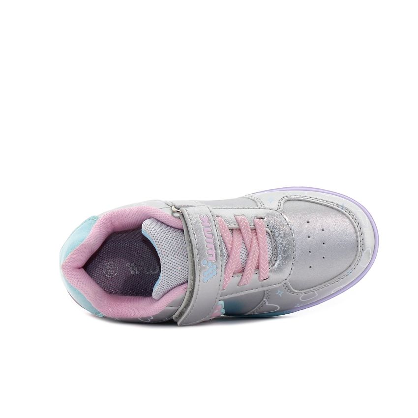 Wink - Whalda Str ezüst villogó baba cipő