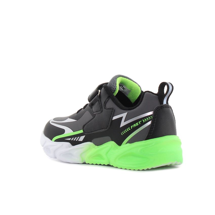 Wink - Synzzap szürke-lime villogó gyerek cipő