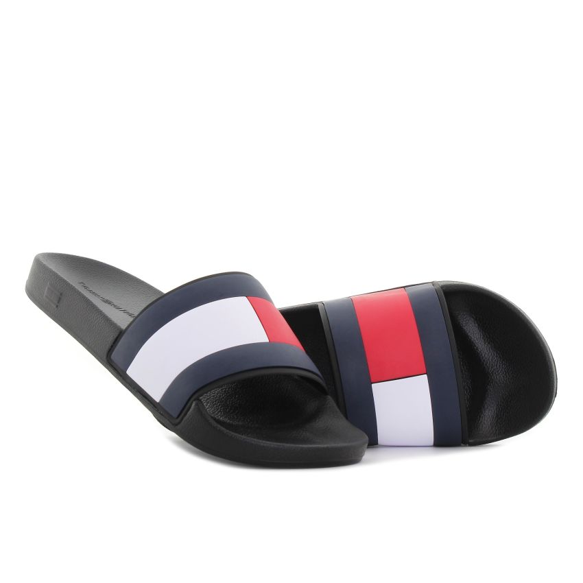 Tommy Hilfiger Rubber TH Flag sötétkék férfi papucs