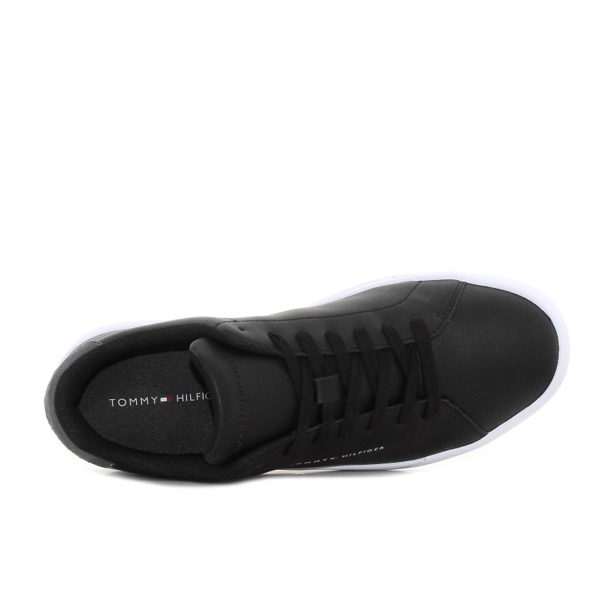 Tommy Hilfiger TH Court Leather fekete férfi bőr cipő