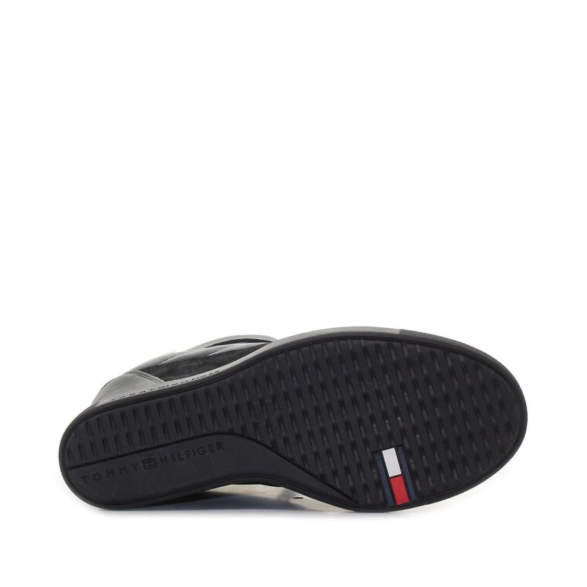 Tommy Hilfiger Wedge Sneaker Boot fekete női éktalpú cipő