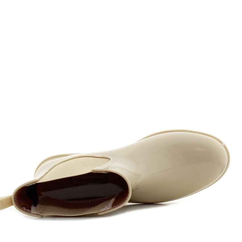 Tommy Hilfiger Flag Rainboot bézs női gumicsizma