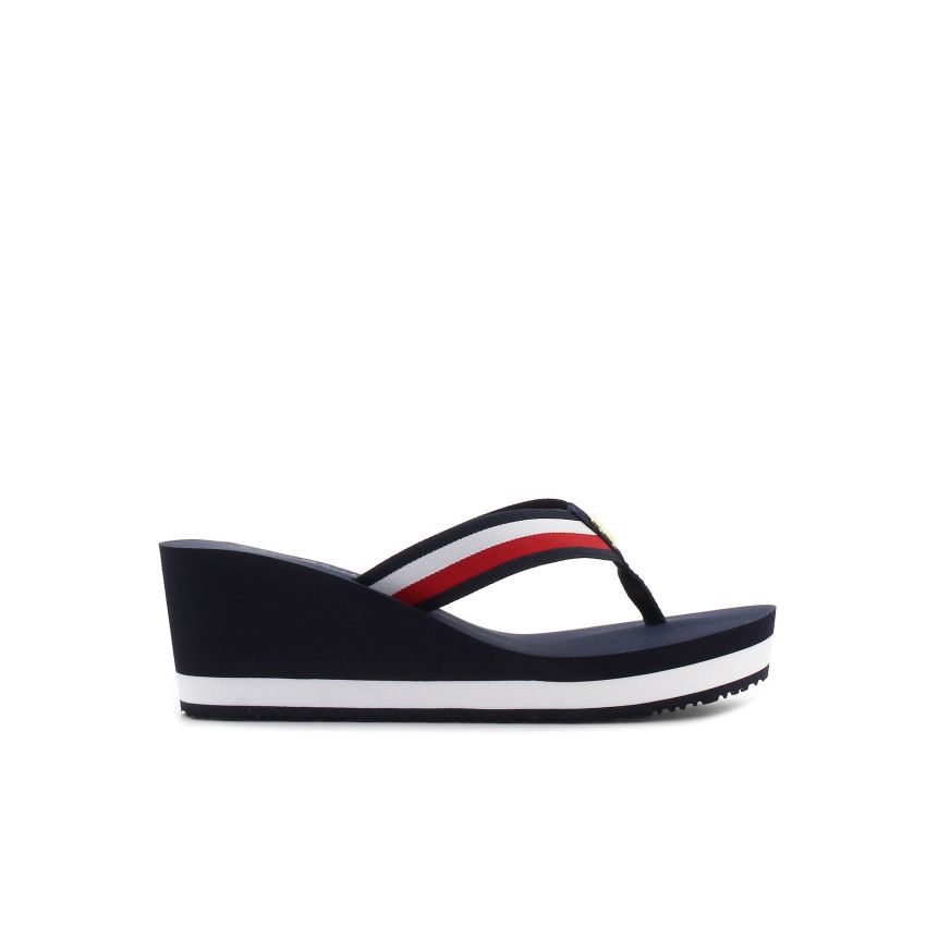 Tommy Hilfiger TH Corp Wedge sötétkék női papucs