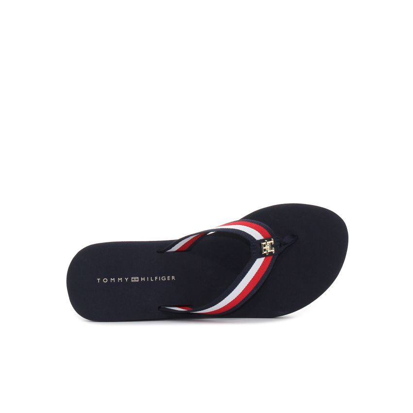 Tommy Hilfiger TH Corp Wedge sötétkék női papucs