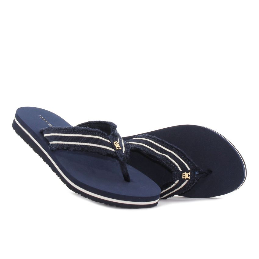 Tommy Hilfiger TH Webbing Beach sötétkék női papucs