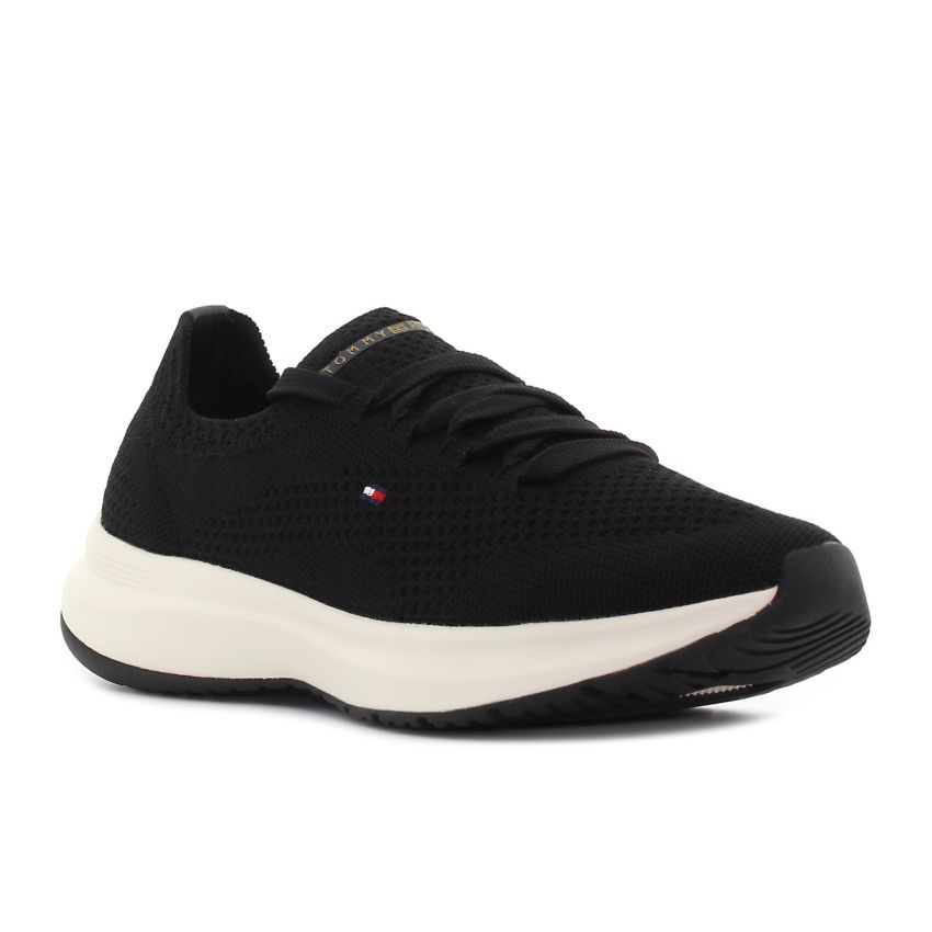 Tommy Hilfiger TH Knit Runner fekete női cipő