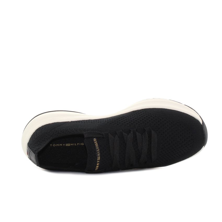 Tommy Hilfiger TH Knit Runner fekete női cipő
