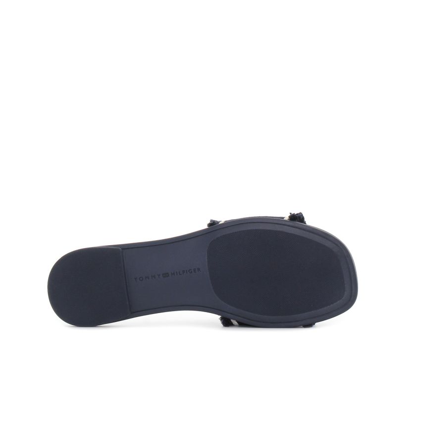 Tommy Hilfiger Fringe Canvas sötétkék női papucs