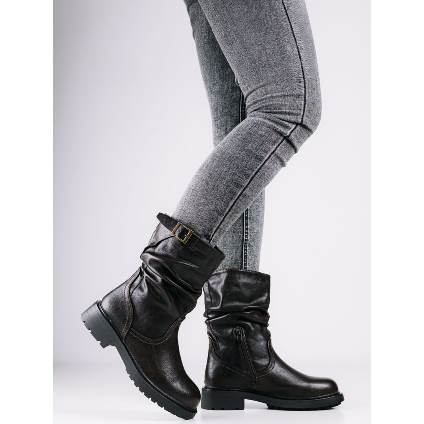 Monogrant - Ena sötétbarna női bokacsizma