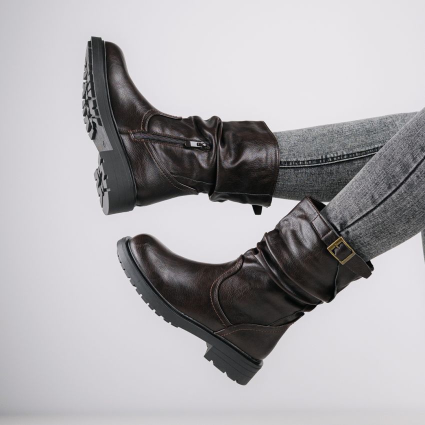 Monogrant - Ena sötétbarna női bokacsizma