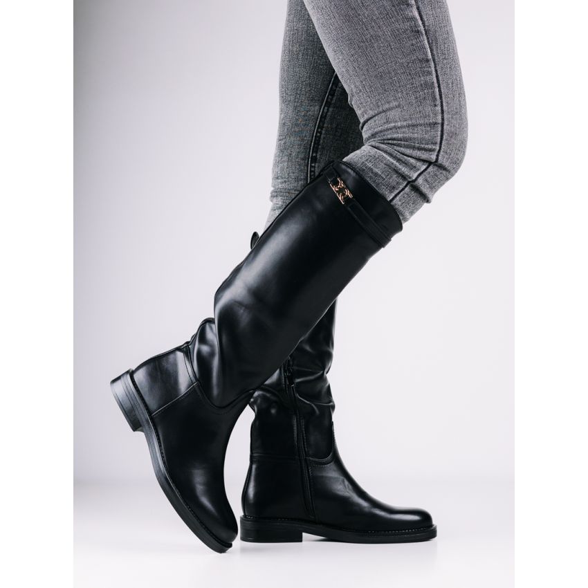 Monogrant - Paola fekete női magasszárú csizma