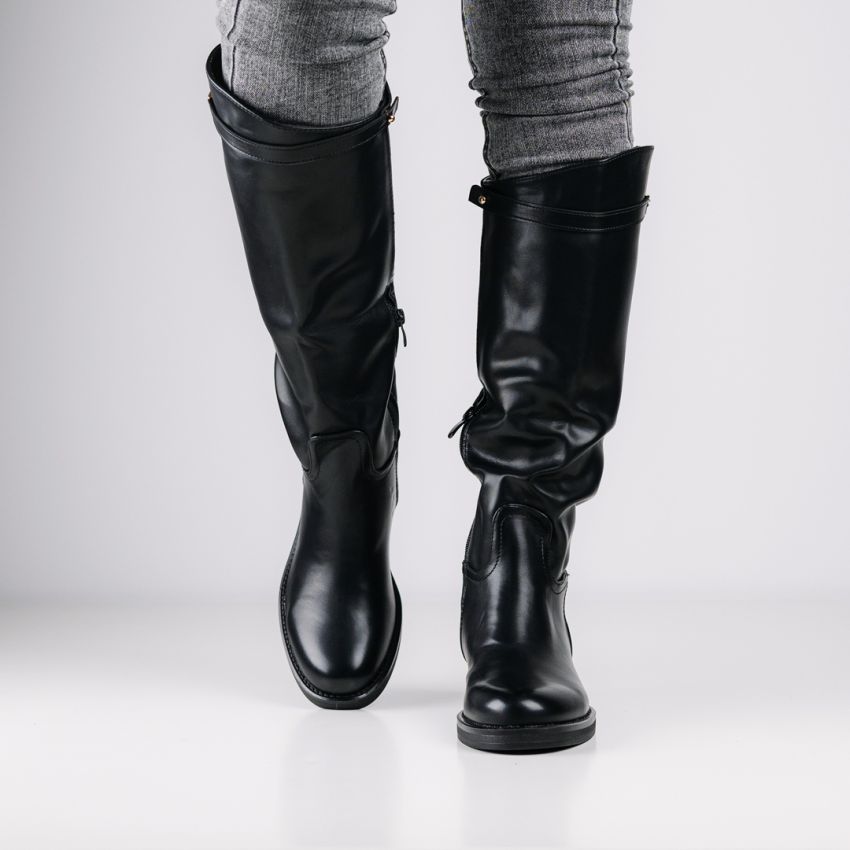 Monogrant - Paola fekete női magasszárú csizma