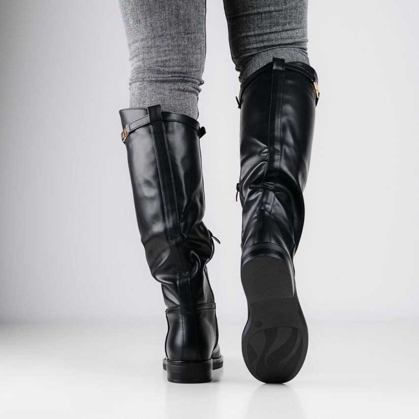 Monogrant - Paola fekete női magasszárú csizma