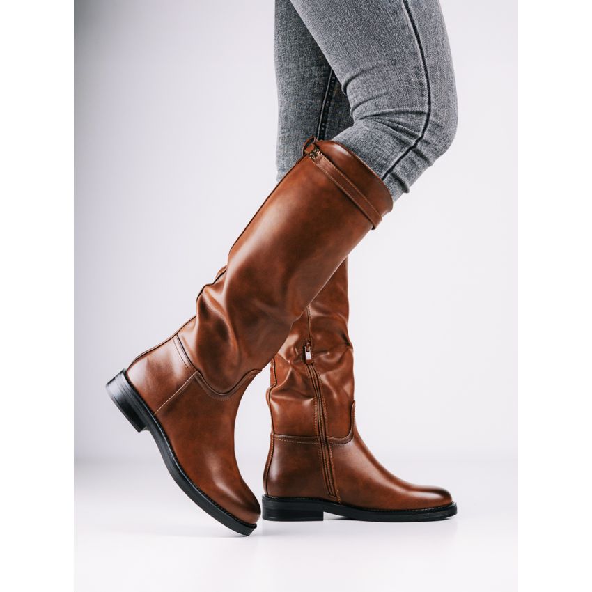 Monogrant - Paola barna női magasszárú csizma