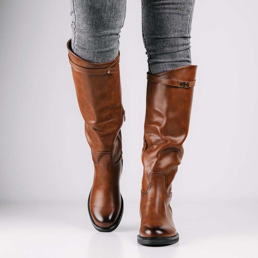 Monogrant - Paola barna női magasszárú csizma