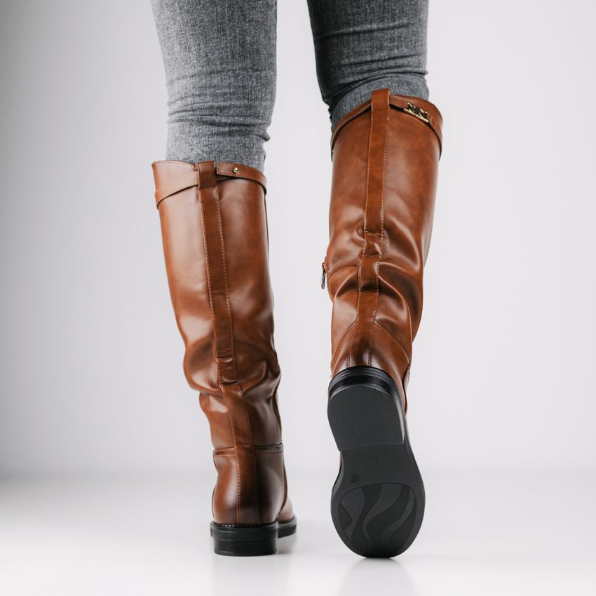 Monogrant - Paola barna női magasszárú csizma