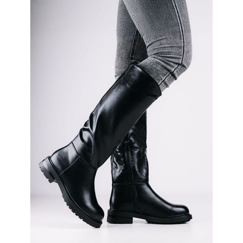 Monogrant - Savina fekete női magasszárú csizma