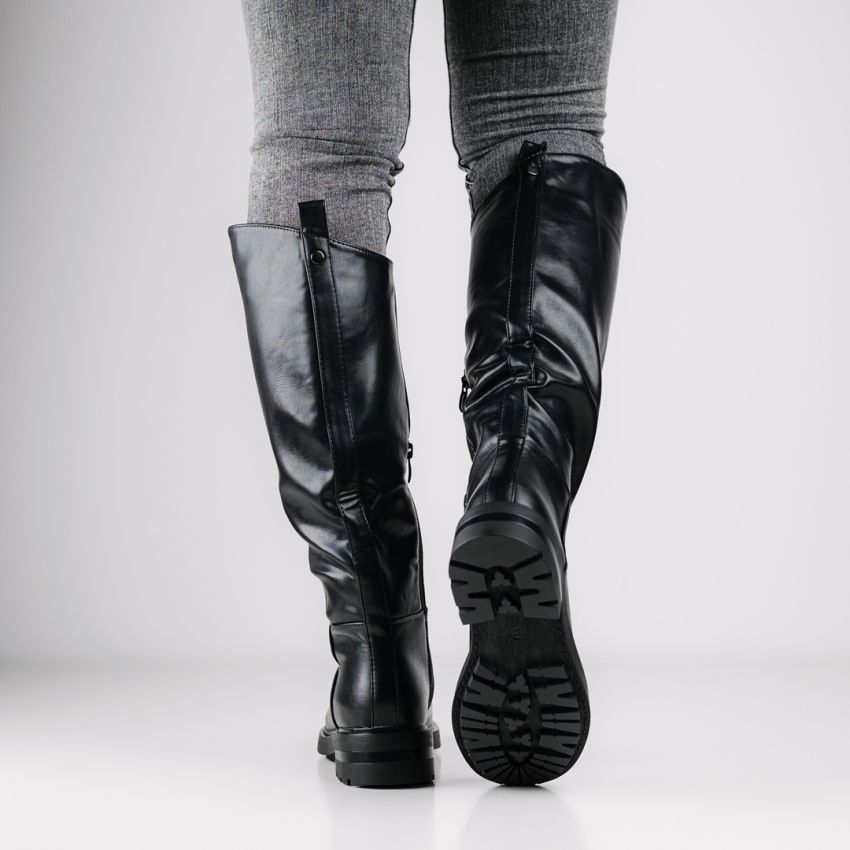 Monogrant - Savina fekete női magasszárú csizma