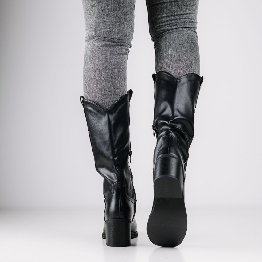 Monogrant - Michela fekete női magasszárú csizma