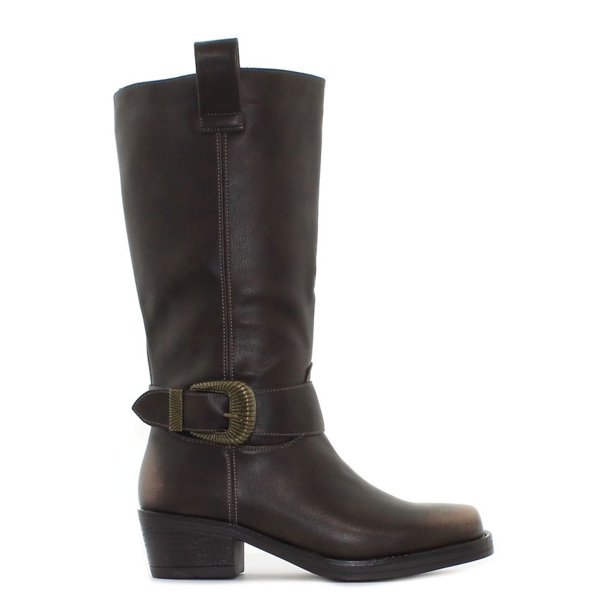 Monogrant - Mila barna női magasszárú csizma