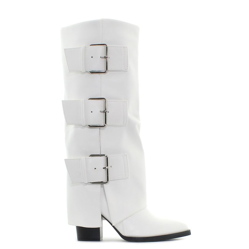 Monogrant - Jenet fehér női magasszárú csizma