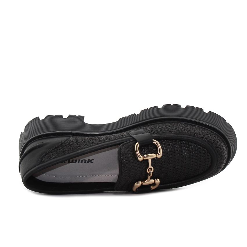 Wink - Gide fekete női bebújós cipő