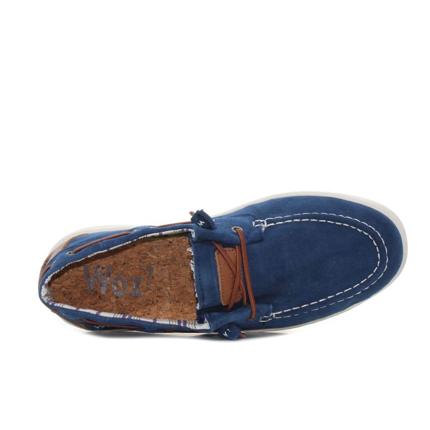 Woz - George sötétkék férfi bőrcipő