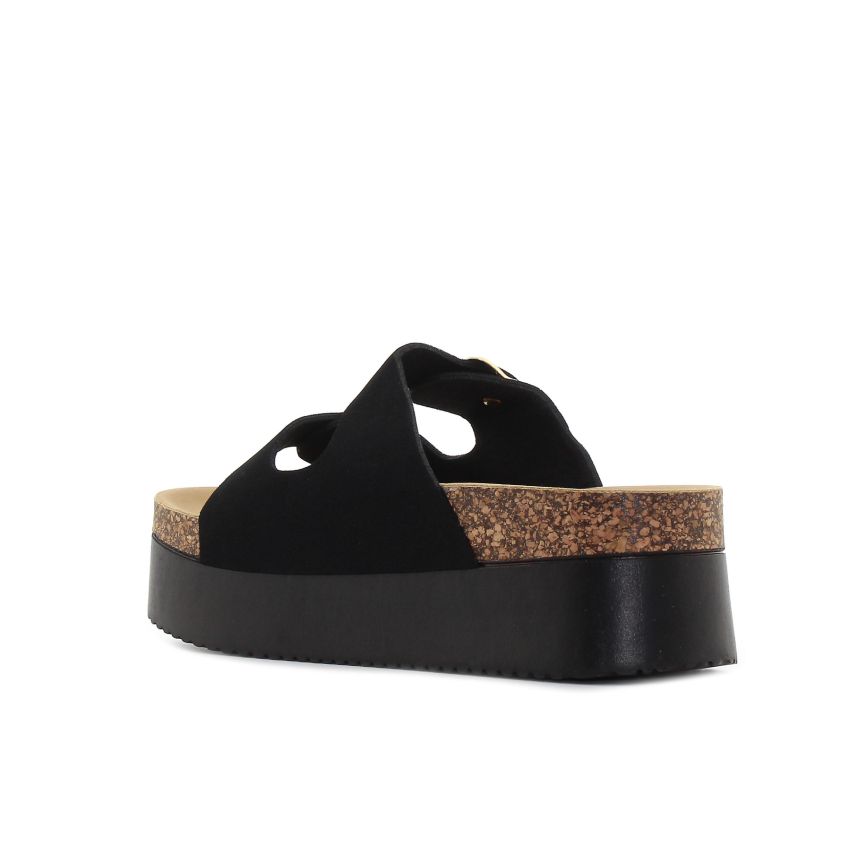 Yolera - Natalia fekete női platform papucs