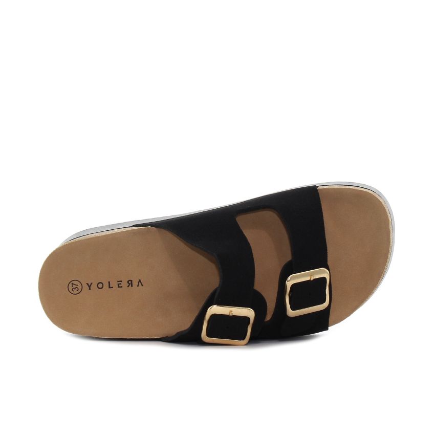 Yolera - Natalia fekete női platform papucs