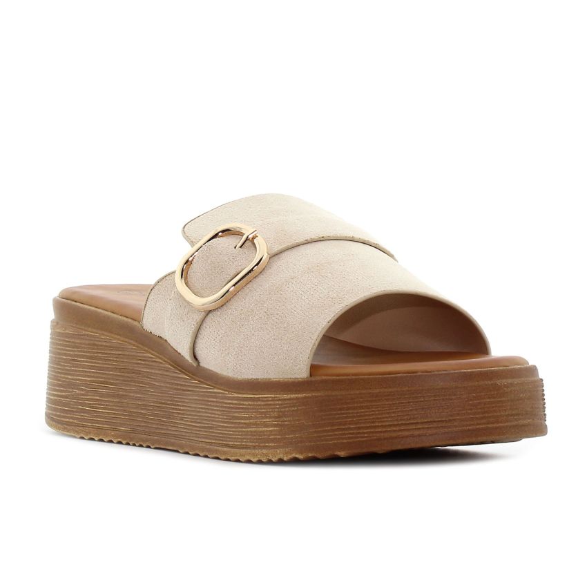 Yolera - Lorenza bézs női papucs