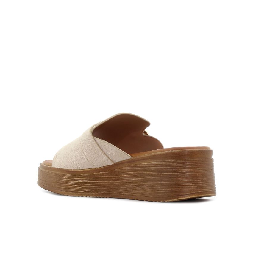 Yolera - Lorenza bézs női papucs