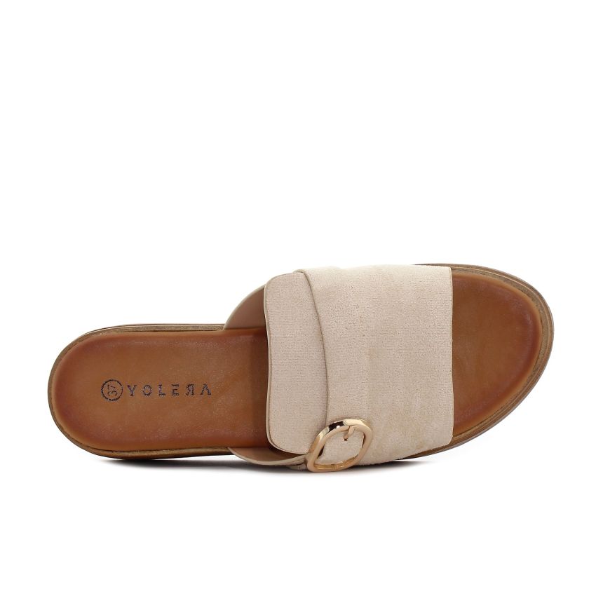 Yolera - Lorenza bézs női papucs