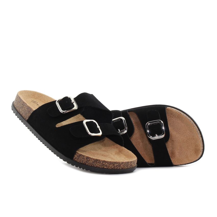 Yolera - Gina fekete női papucs