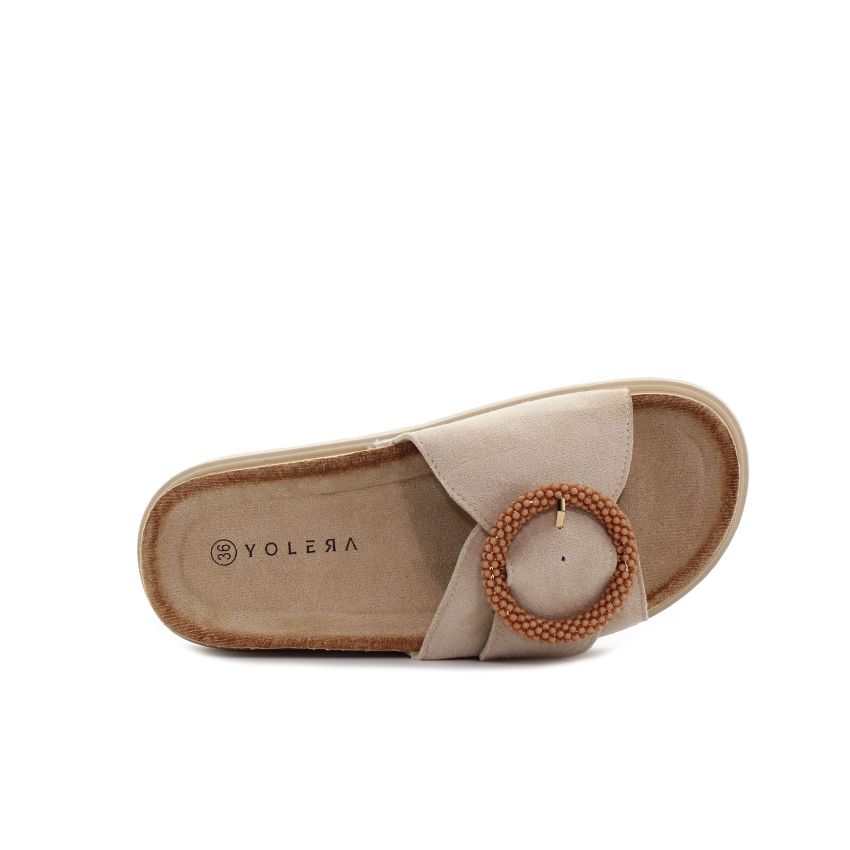 Yolera - Zoi bézs női papucs