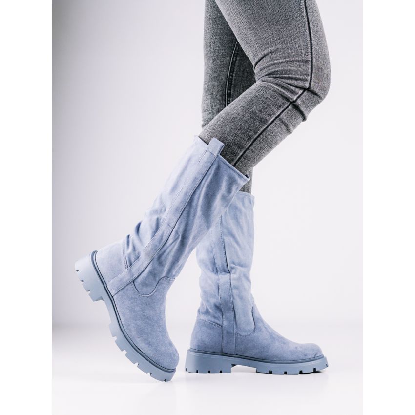 Monogrant - Zena kék női magasszárú csizma
