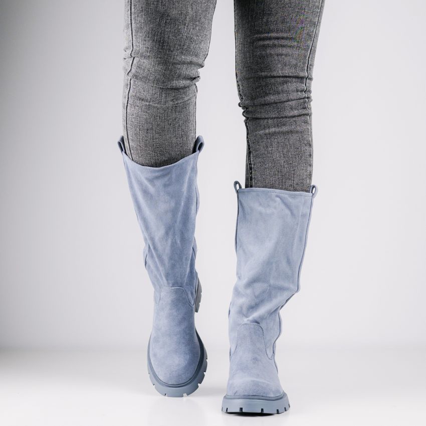 Monogrant - Zena kék női magasszárú csizma