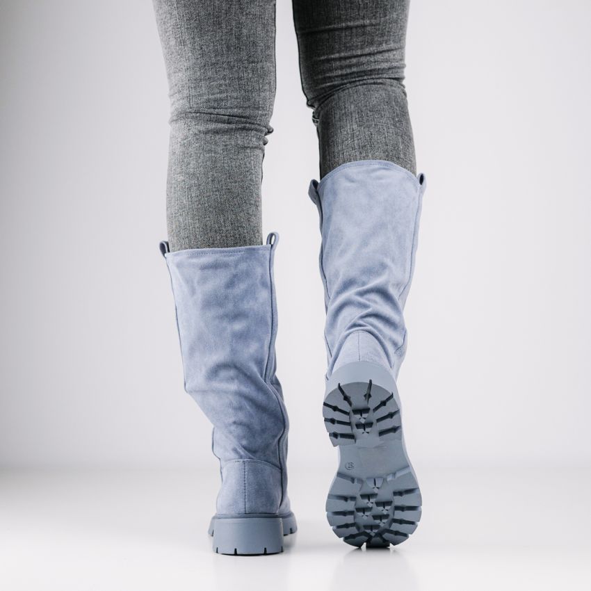 Monogrant - Zena kék női magasszárú csizma