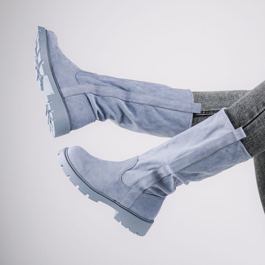 Monogrant - Zena kék női magasszárú csizma