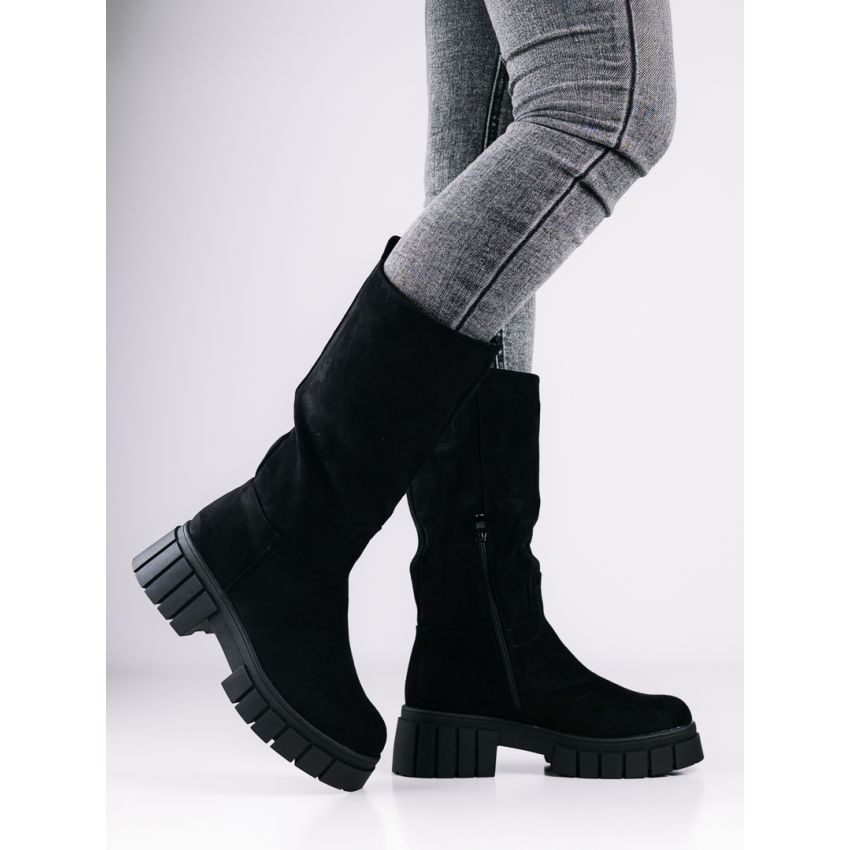 Monogrant - Helga fekete női magasszárú csizma