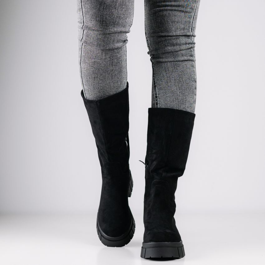 Monogrant - Helga fekete női magasszárú csizma