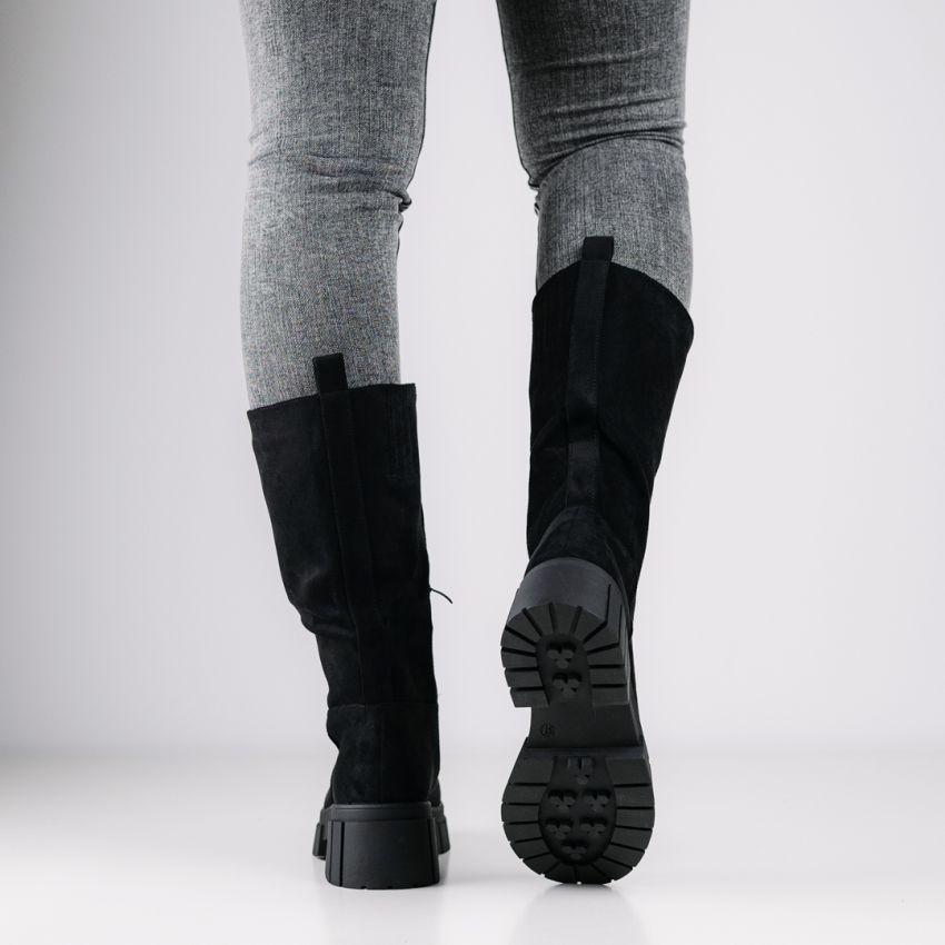 Monogrant - Helga fekete női magasszárú csizma