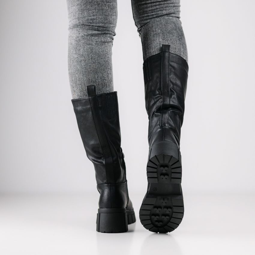 Monogrant - Helga fekete női magasszárú csizma