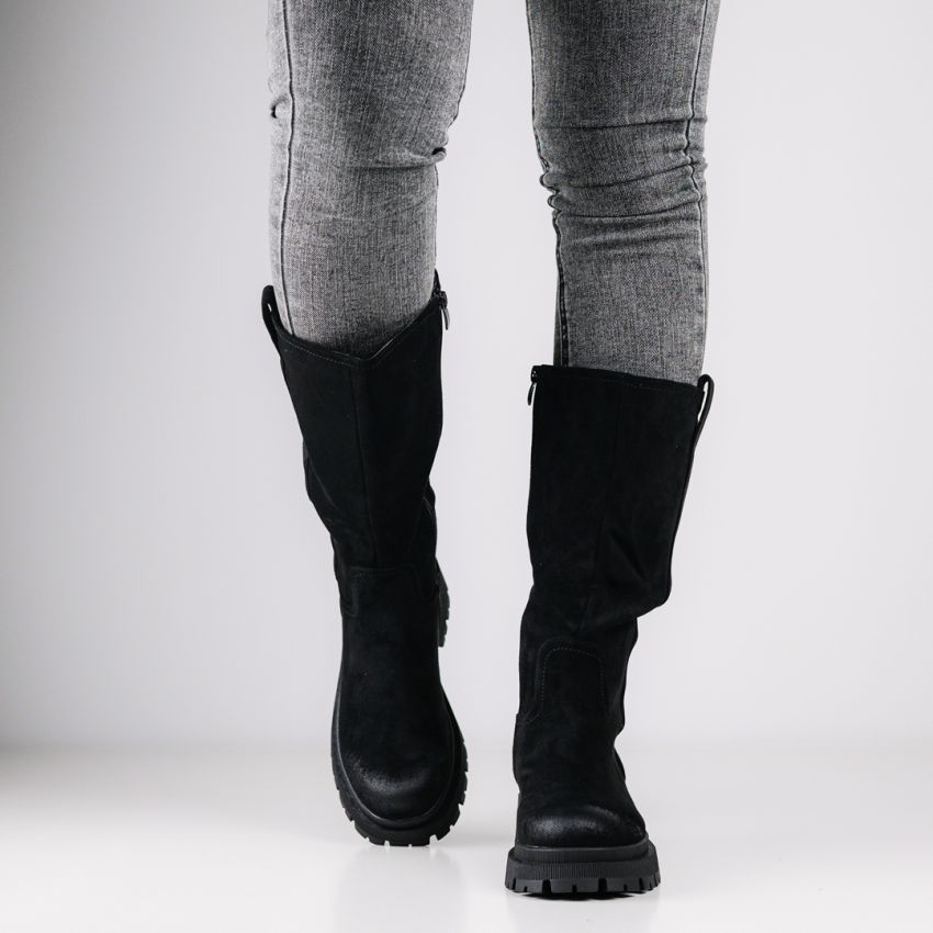 Monogrant - Zita fekete női magasszárú csizma