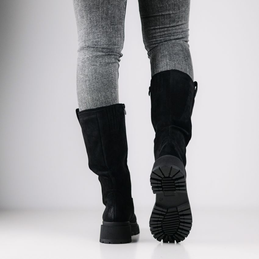 Monogrant - Zita fekete női magasszárú csizma