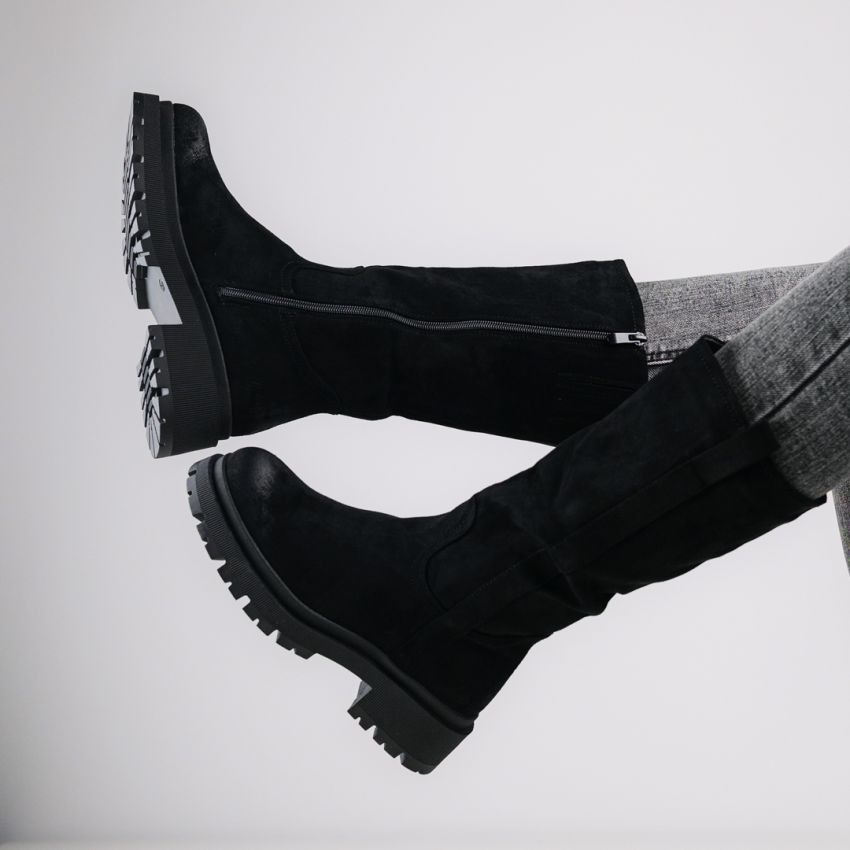 Monogrant - Zita fekete női magasszárú csizma