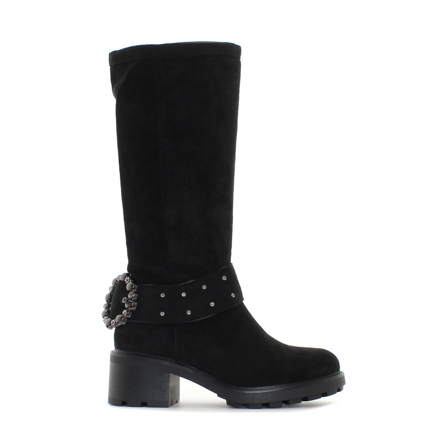 Monogrant - Brace fekete női magasszárú csizma