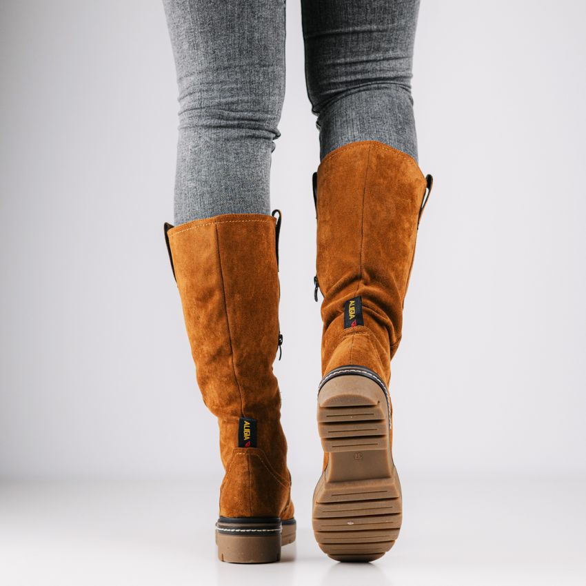 Monogrant - Agnese barna női magasszárú csizma