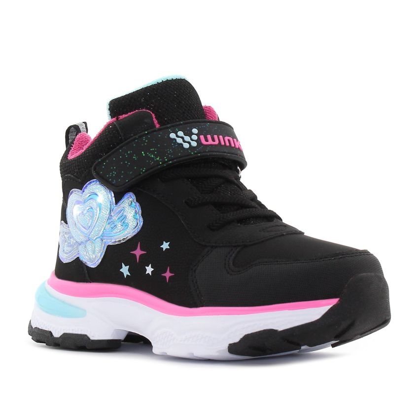 Wink - Rhea Cor villogó fekete gyerek cipő