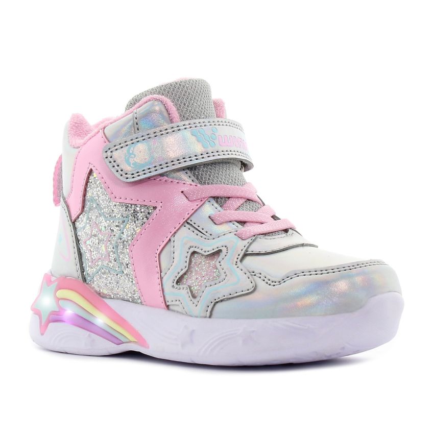 Wink - Rhea Aster villogó ezüst gyerek cipő