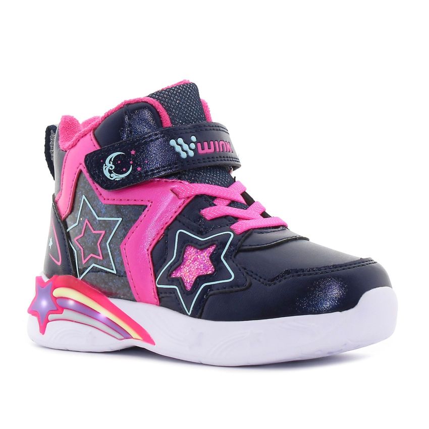 Wink - Rhea Aster villogó sötétkék baba cipő